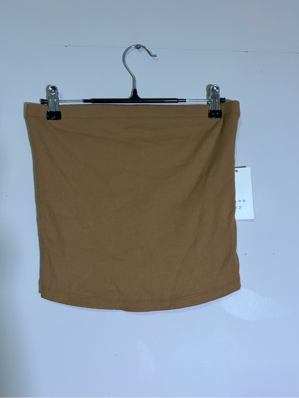 Ribbed Tube top - Camel Brown NWT